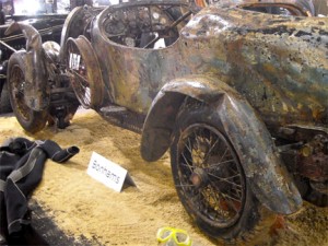 Drowned Bugatti on the sale floor at Rétromobile
