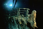 Bow railing of Titanic, picture taken by submersible