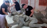Conservators work on "Two Maidens." Photo courtesy the Archeological Site of Pompeii.